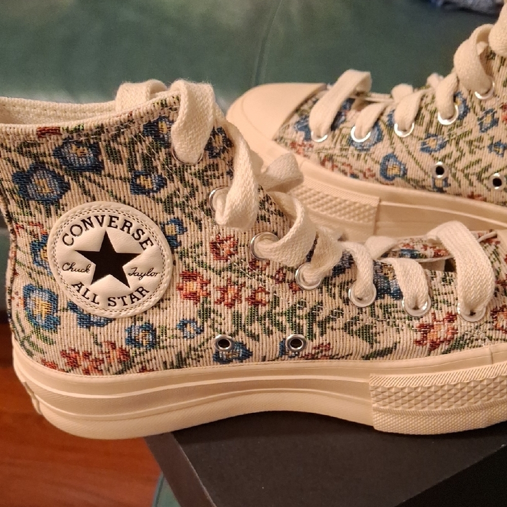 Converse Multicolor Knit Floral Tapestry Lift High-Tops - Picture 12 of 13